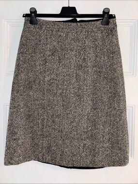 Isaac Mizrahi Black and Cream A-Line Tweed Skirt